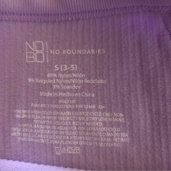 NO BOUNDARIES Cropped Tank Top Size Small 4-6 Juniors Ribbed Stretch Lilac NWOT - Picture 5 of 6